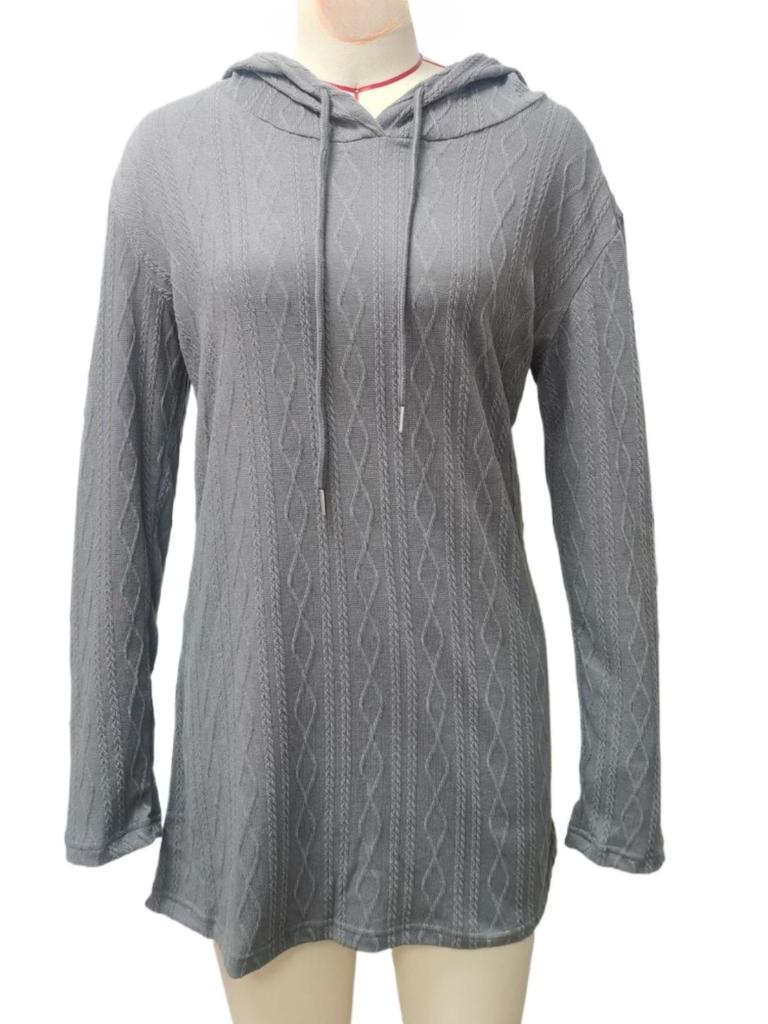 Hooded Pullover Knitted Sweater Dress Solid Color Dress Elegant Long Sleeve Dresses Causal Women Dress