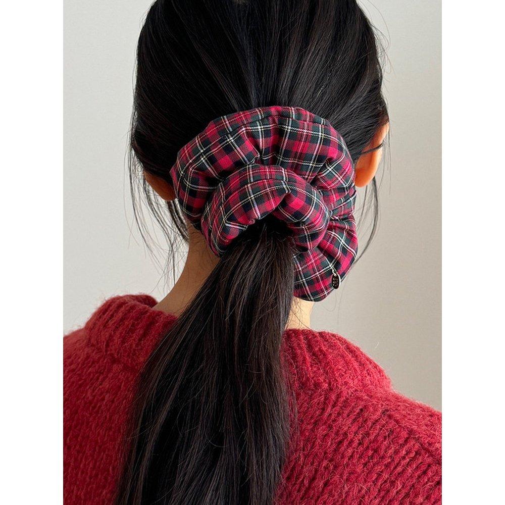 

Резинка-скранч с подкладкой в клетку тартан [Красный]