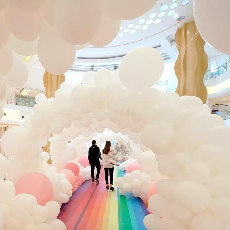 Matt reine weiße Thema Ballons Hochzeit Geburtstag Party Baby-Dusche Runde Helium Ballon Dekor 5 Zoll 12 Zoll 18 Zoll 36 Zoll 