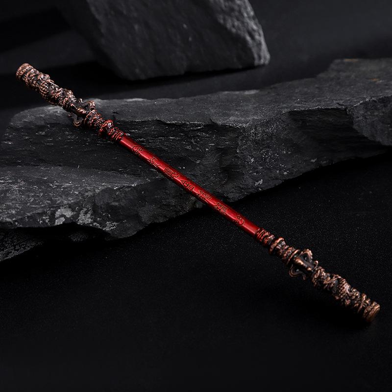 Black Myth Wukong Game Alloy Furnishings Hoop Stick Metal Crafts Monkey King Staff Sun Wukong Weapons For Desk Decorations