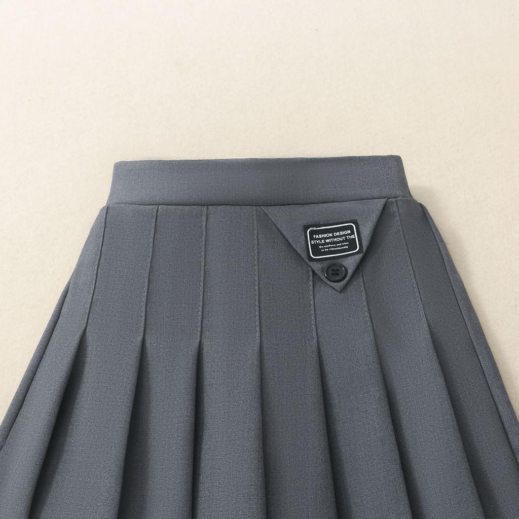 Girls' Skirt Pleated Skirt 2024 Spring and Autumn New Style Medium and Large Children's Solid Color Skirt Children's Versatile Jk Skirt Autumn