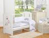 Children's Bedding Set 120x90cm with a 3-piece Bumper, Gray Owls, with Gray and Pink Embroidery