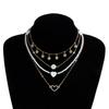 Temperament small fragrant style multi-layer love necklace, trendy and sexy laminated collarbone chain
