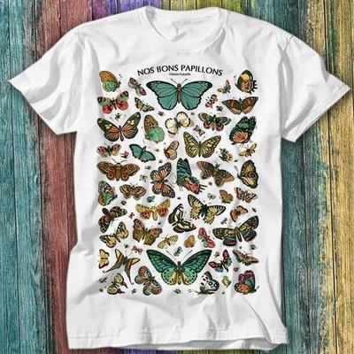 Butterfly Nos Bons Pappilons Encyclopedie Cavallini T Shirt Top Tee 205