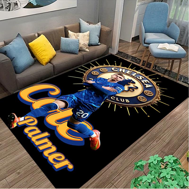 1pc Office Printed Area Carpet, Chelsea FC Rug, Home Sofa Chair Mat For Christmas and Halloween Décor