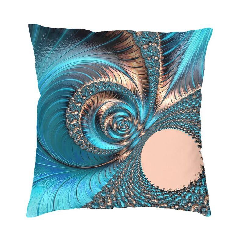 Turquoise Gems Geometric Art Cushion Cover 45X45Cm Home Decor 3D Print Elegant Copper And Teal Fractal Four Throw Pillow Case