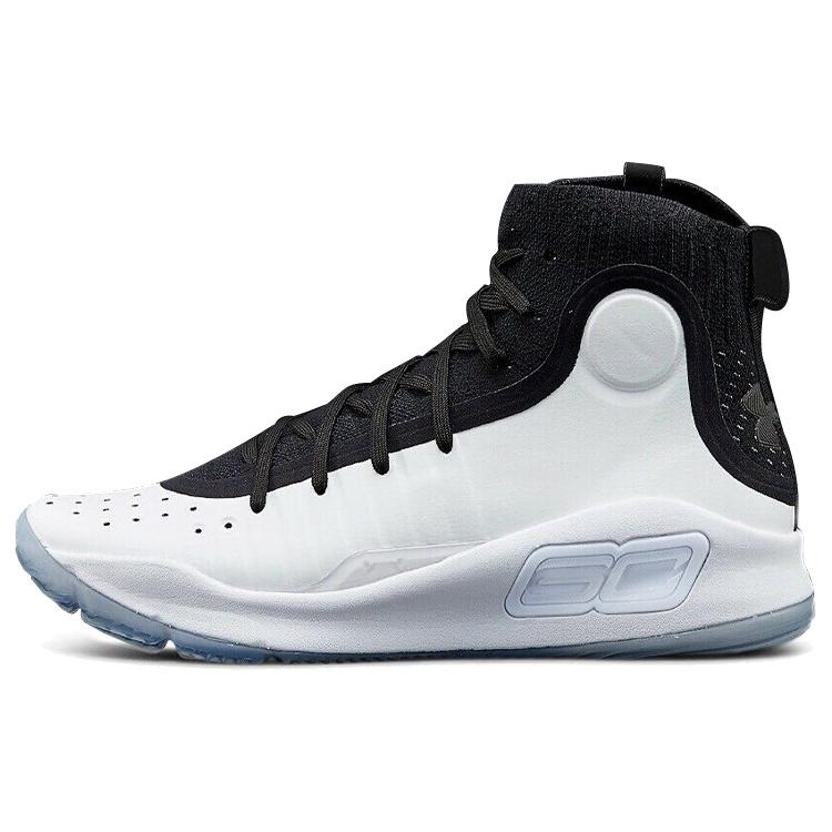 (GS) Under Armour Curry 4 Mid Black White Kids 1295995-004 EU 35.5