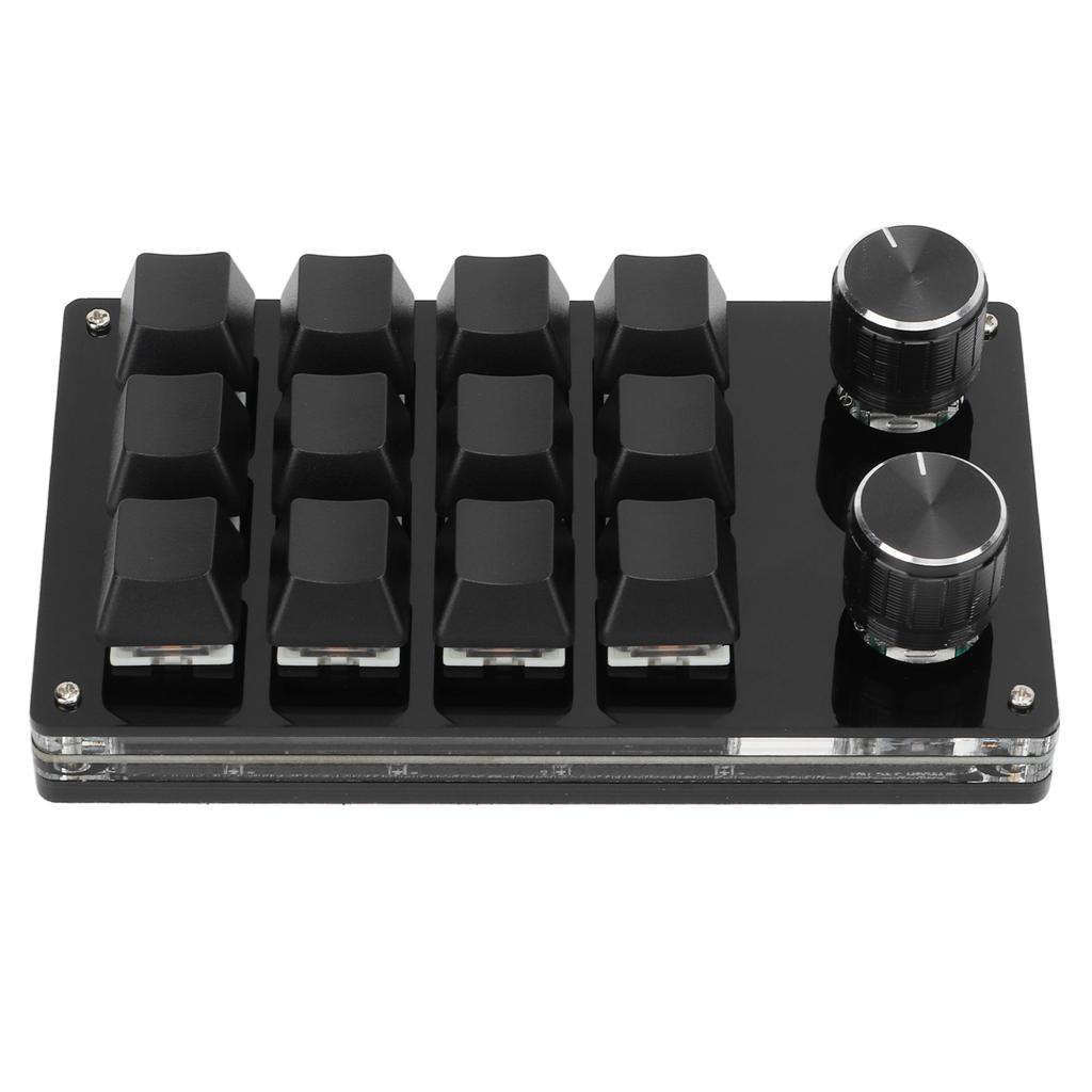 Einhändige makromechanische Tastatur mit 12 Tasten, multifunktionale, programmierbare DIY-Tastatur für Bürospiele