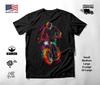 Motorcycle Rider Neon Graphic T-Shirt Black Unisex S-2XL