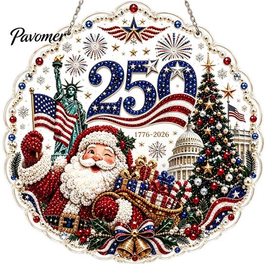 Religiöse Feiertagsdekorationen Weihnachten Perlmuttmalerei Sonnenfänger-Set, 3D Krippe/Weihnachtsmann/Vogel/Baum Festliche Heimdeko Akzente Perlen