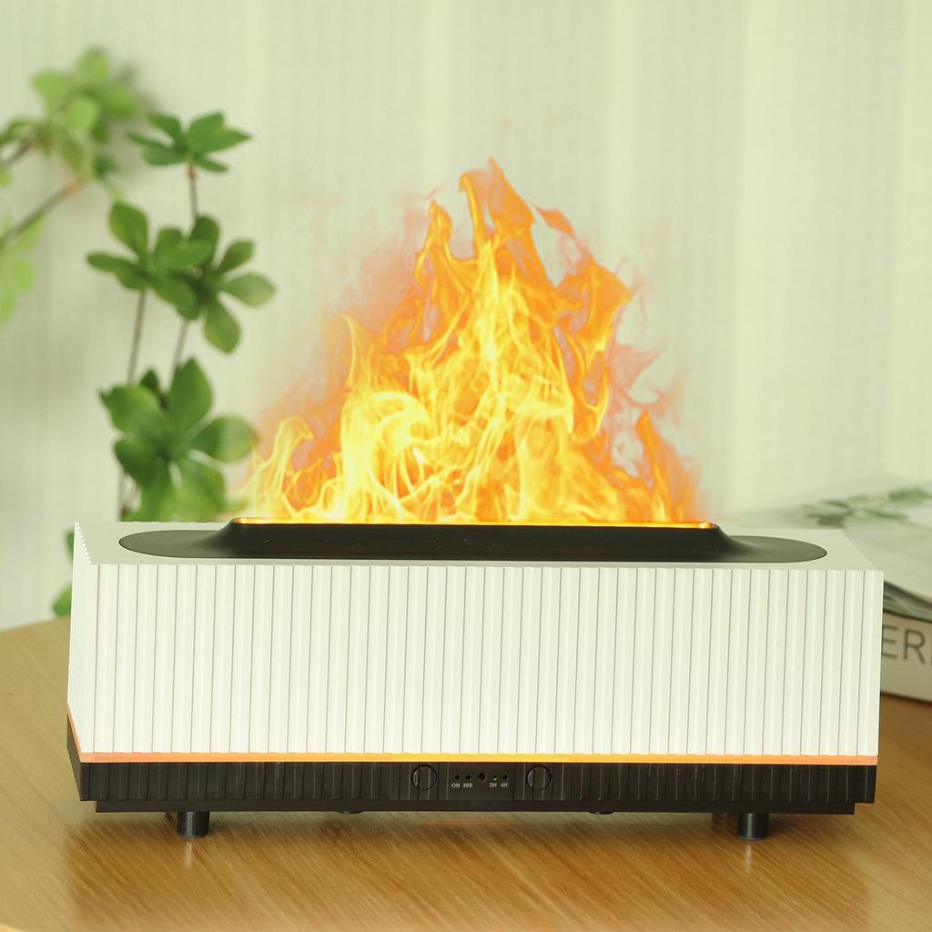 3D Flame Aromatherapy Humidifier for Home, Bedroom & Office - Quiet, Essential Oil Compatible, Desktop Air Atmosphere Enhancer