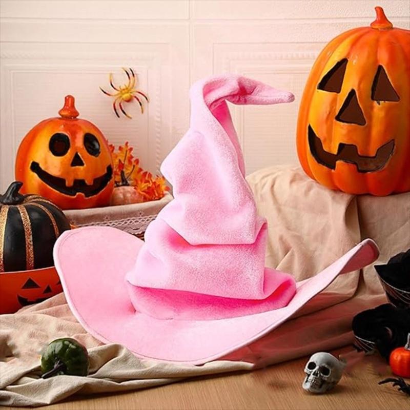 Twisted Witch Hat For Women Soft Cloth Material Halloween Costume Party Accessory Foldable Design