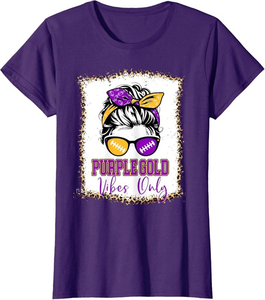Фиолетово-золотые вайбы только Футбольная футболка женская Леопардовая футбольная футболка Унисекс футболка S