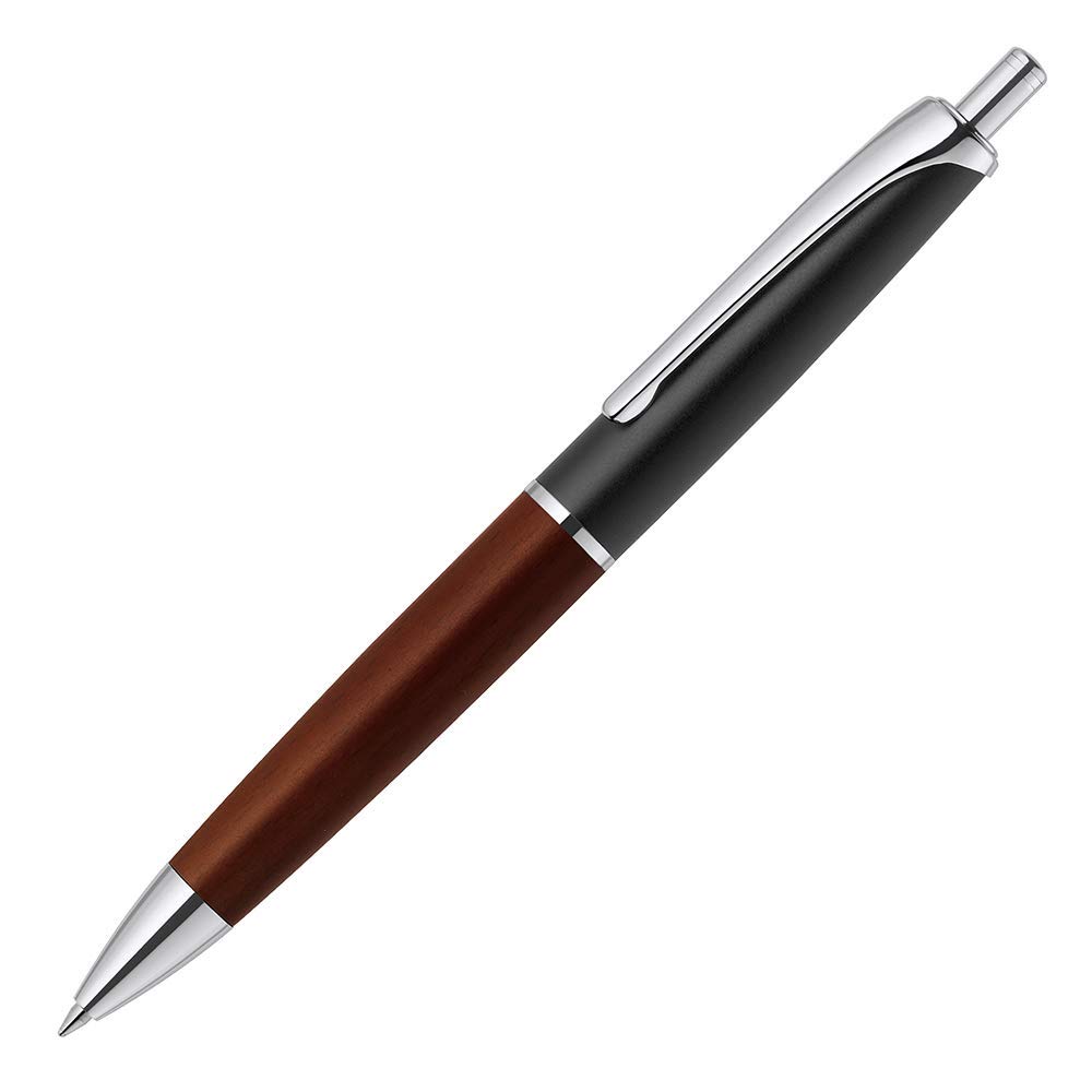 Zebra Ballpoint Filler Knock Oil-Based Pen, Wood, Type, 0.7 Inch, Black, P-BA76-WDBK