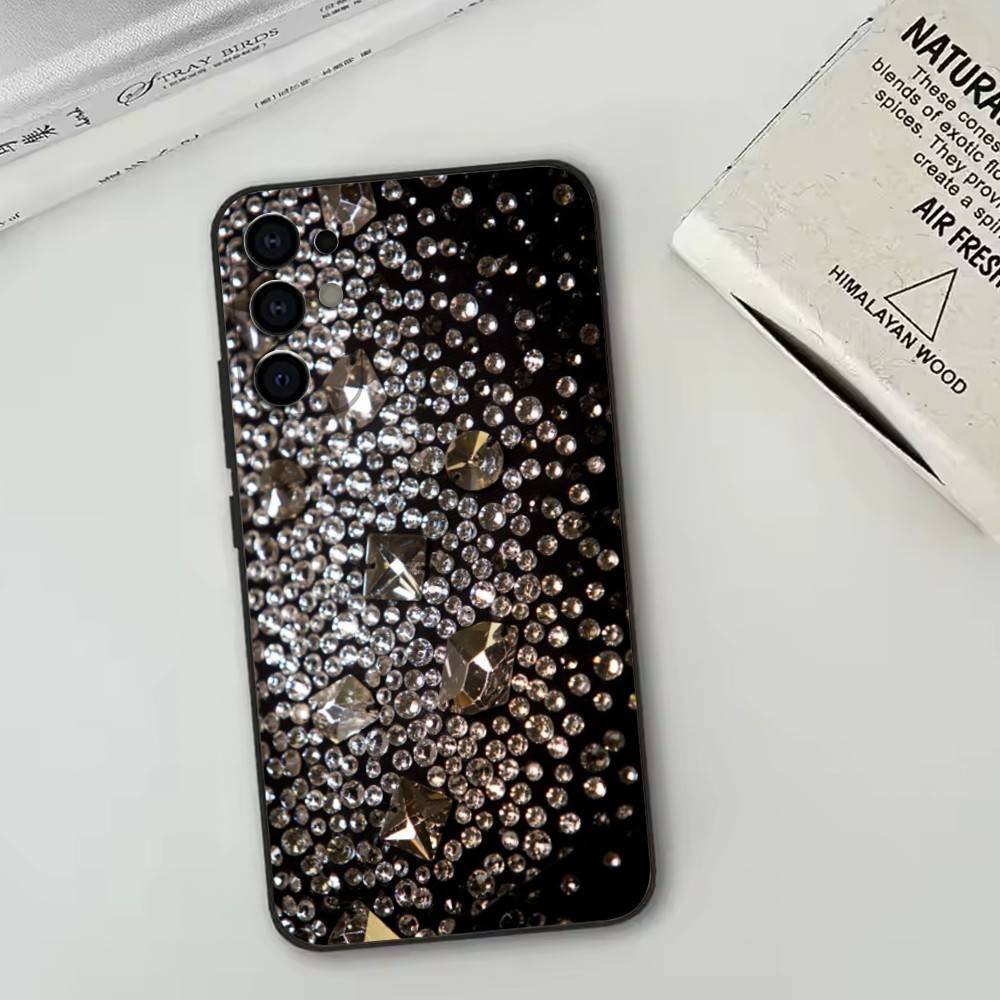 Luxury Bling Glitter Flash   Phone Case For Samsung S25,S24,S21,S22,S23,S30,Ultra,S20,Plus,Fe,Soft Silicone Black Cover