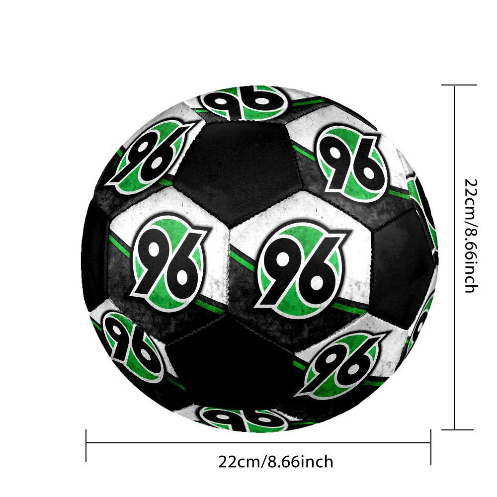 SIZE 5 Hannover 96 Soccer Ball Colorful All Ages Machine Stitched PVC Competition Ready Durable High-Bounce