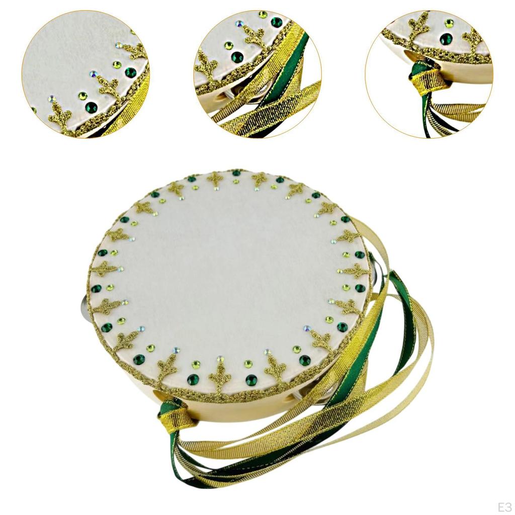 Ballet Dance Tambourine Green Accessory Kids Games Hand Percussion Performance for