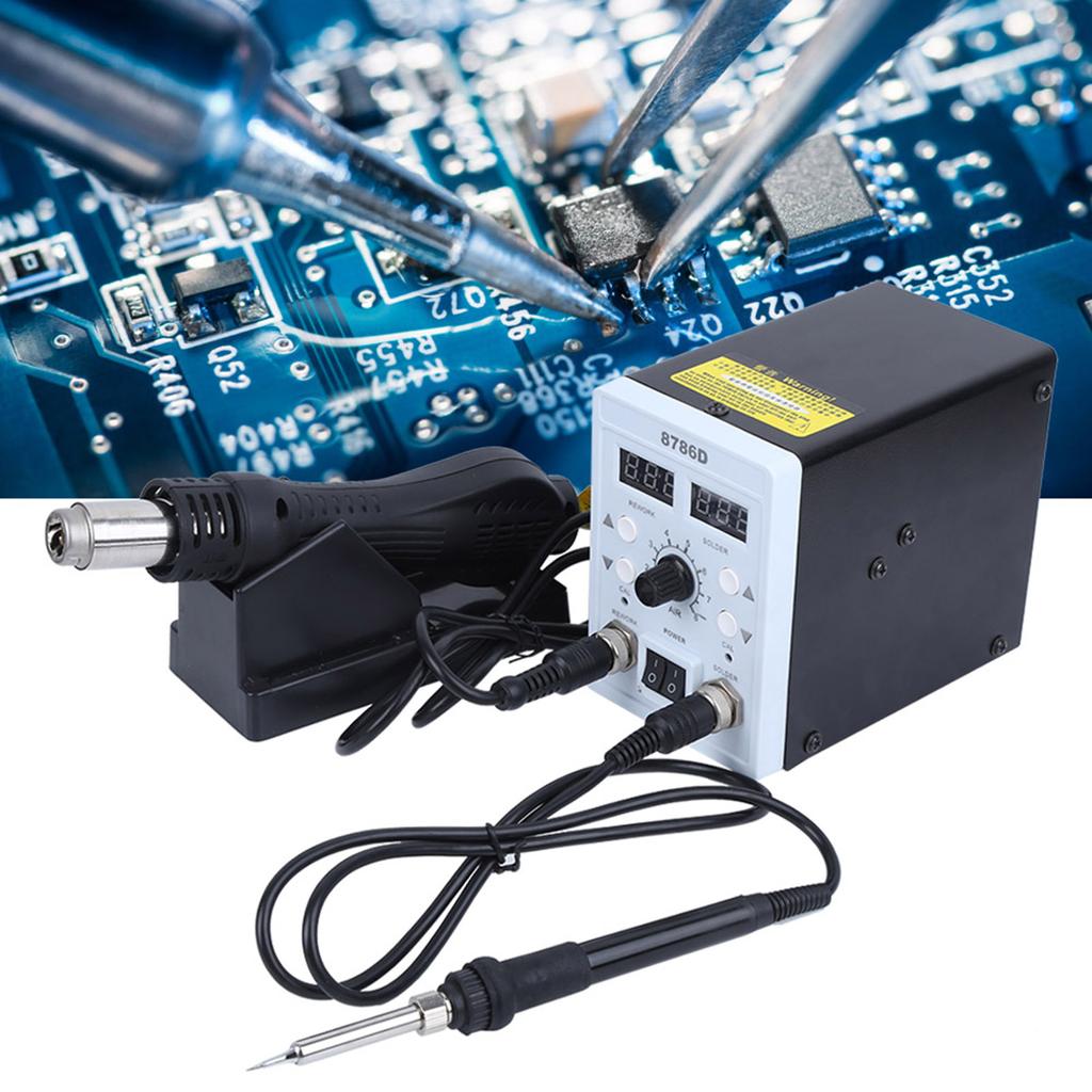 Hot Air Desoldering Station 2in1 Digital Display Induction Switch Handle