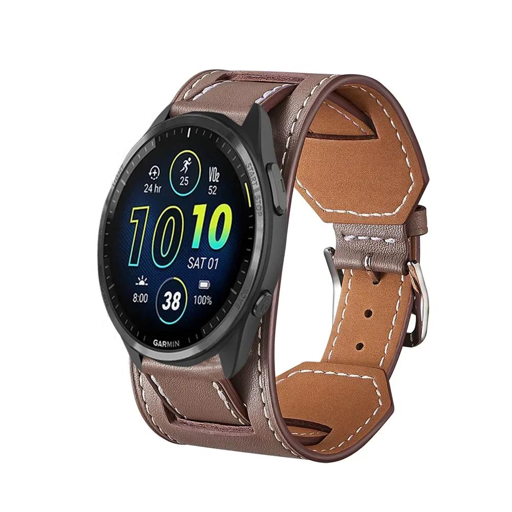 20mm 22mm Leather Strap for Garmin Forerunner 265 255 965 955 55 245 165 745 Bracelet Band Garmin Vivoactive 5 4/Vivomove Trend