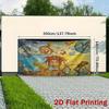 2D Whimsical Surrealist Dreamscape Backdrop Cloth for Party & Photoshoot