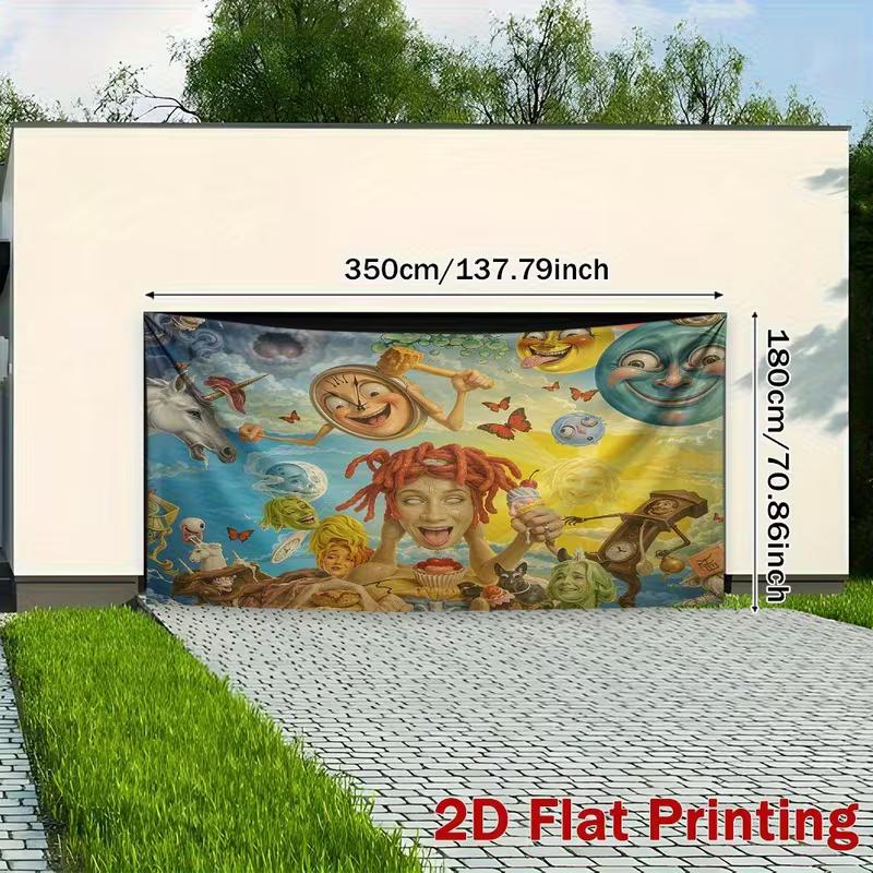 2D Whimsical Surrealist Dreamscape Backdrop Cloth for Party & Photoshoot
