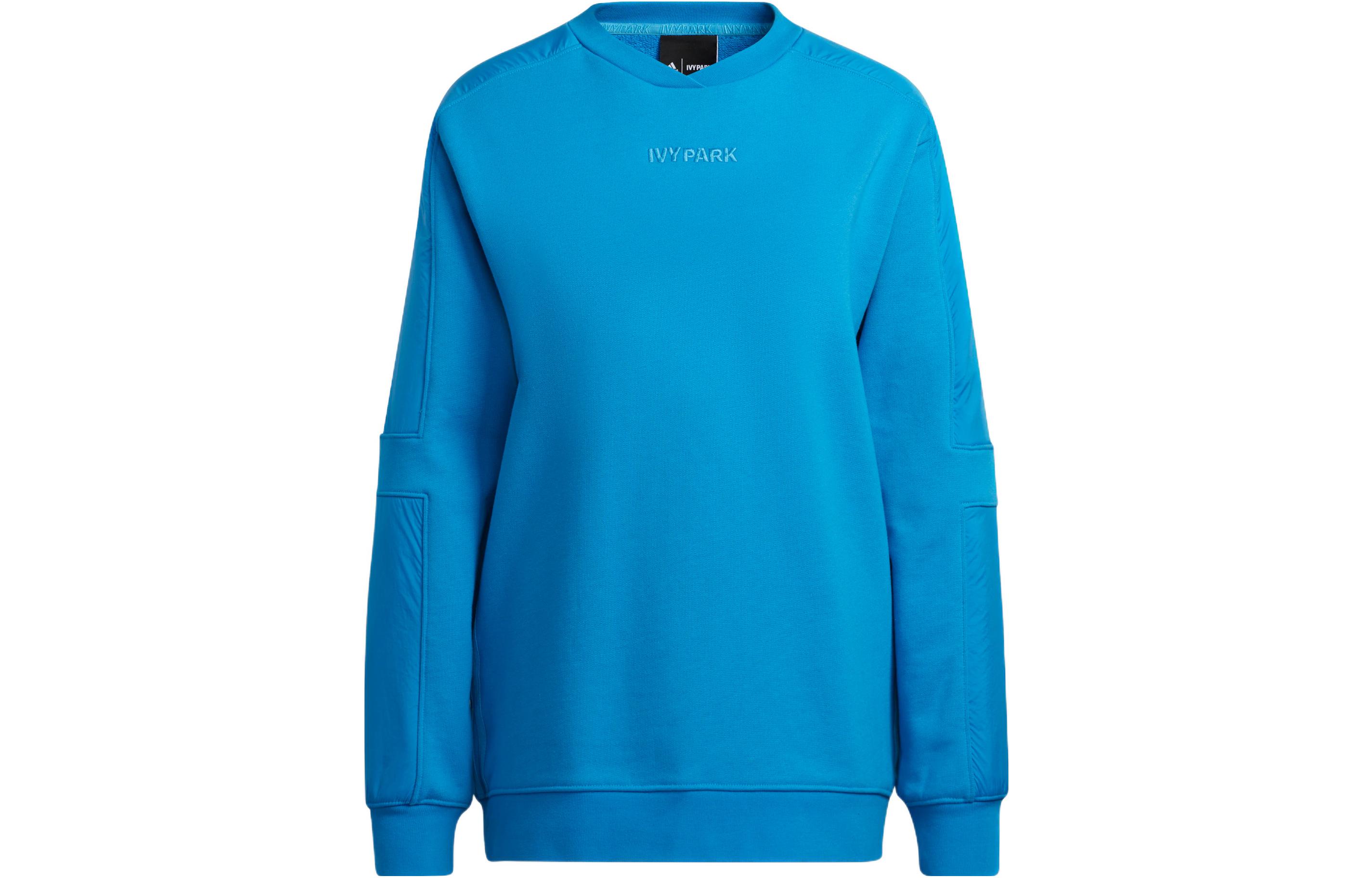 Adidas IVY PARK Sweatshirts Unisex Blue Crew Neck Moderate Regular HR3661 XS