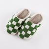 New Comfortable Home Checkerboard Warm Winter Cotton Slippers Couple Men and Women Thick-soled Soft-soled Cotton Shoes Thickened Non-slip