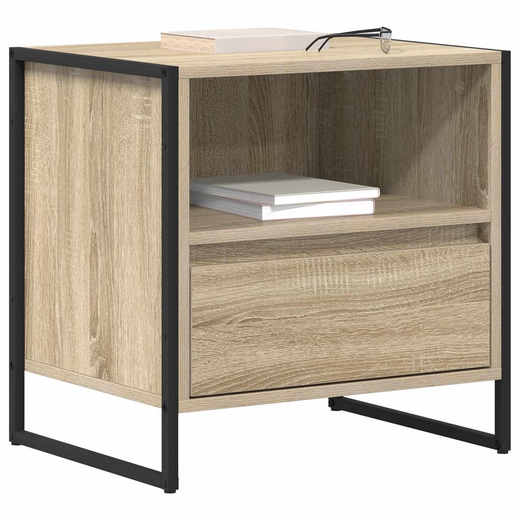 Nightstand Set of 2 Sonoma 50 X 39.5 X 50 Cm Particleboard