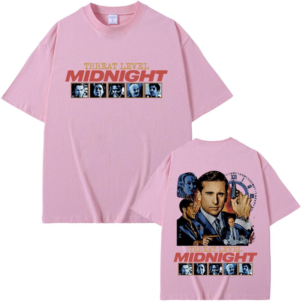 Threat Level Midnight Michael Scott Homage T-shirts Tv Series The Office Dwight Schrute Jim Halpert T Shirts Men Vintage T-shirt