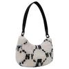 New MLB New York Yankees Faux Fur Plush Shoulder Bag Handbag Shoulder Bag Regular Women's Milk White 3ABQS0826-50CRS