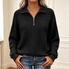 Women's Half Zip Knit Long Sleeve Pullover Sweater for Fall and Winter