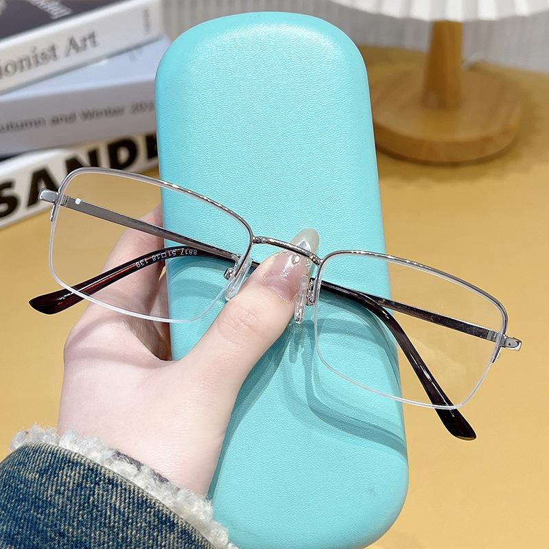 New Anti-blue Light Reading Glasses for Men and Women, Korean-style Half-frame Business Eyeglass Frames, Ultra-light High-definition Glasses for