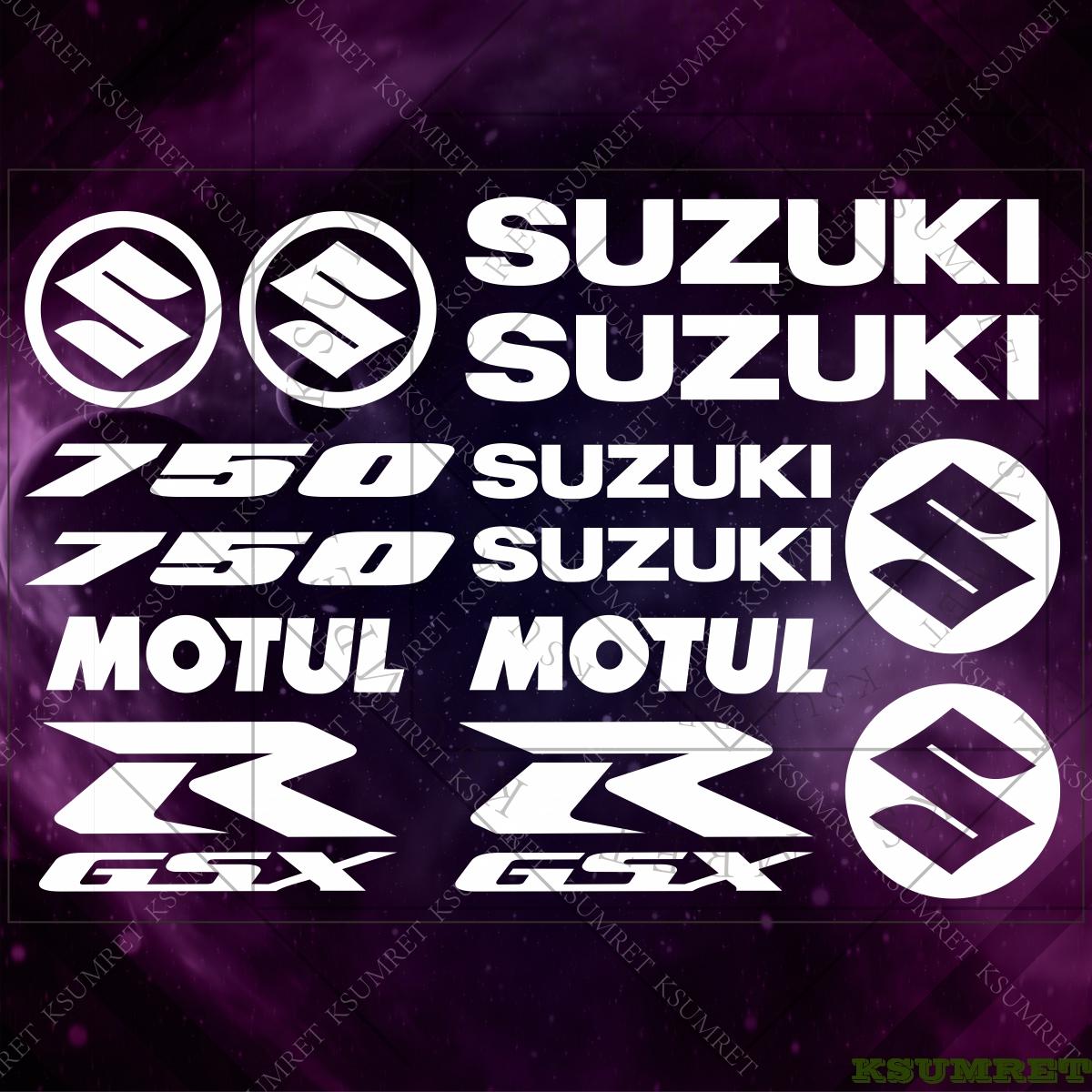 GSXR 750 SUZUKI Аксессуары Мотоциклетные наклейки Логотип шлема Комплект Эмблема белый