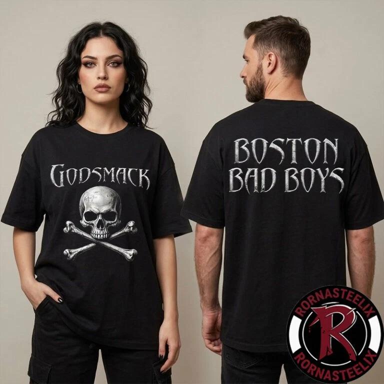Godsmack The Rise Of Rock World Tour 2026 Boston Bad Boys Skull Unisex T Shirt S