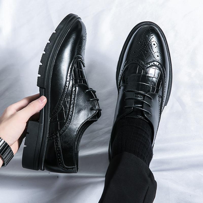 Mens Leather Shoes Casual Slip on Formal Dress Loafers Breathable Soft Flats for Male Non Slip Driving Office Work Shoes Size 46