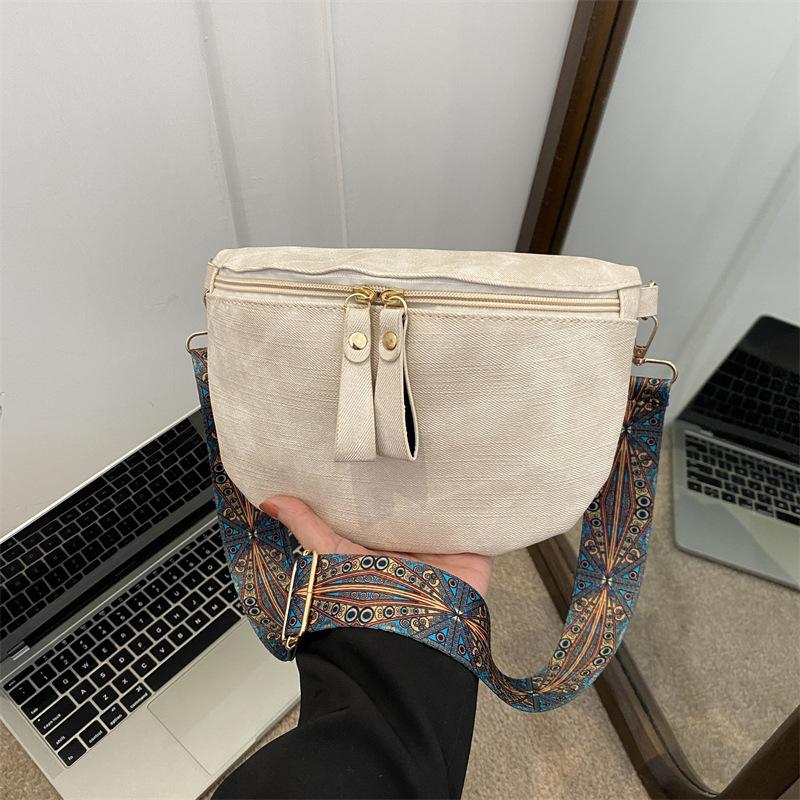 Women's PU Leather Waist Bags Stylish Hobo Solid Color Shoulder Satchel Luxury Designer Chest Bag