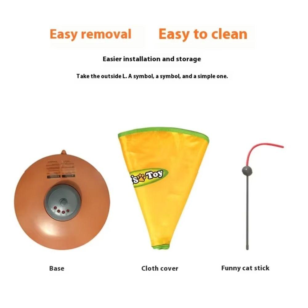 Feather Attachment Interactive Cat Toy Chew Resistant Automatic Cat Toy  Pet Play