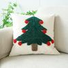 Chenille Embroidered Christmas Tree Pillowcase - Festive Cushion Cover for Sofa and Bed Decor.