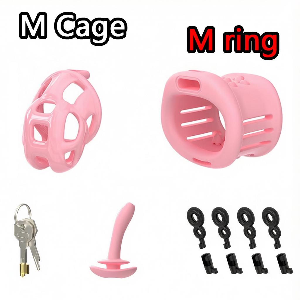 Male Chastity Cage Chastity Lock with Cock Rings for Beginner Sissy Chastity Belt BDSM Abstinence Peins Plug Fetish Sex Toys 18+