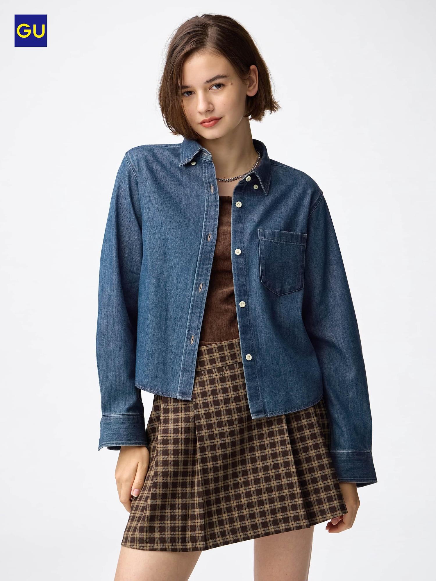 

Uniqlo Джинсовая рубашка-шорты GU 67 BLUE/WOMEN S