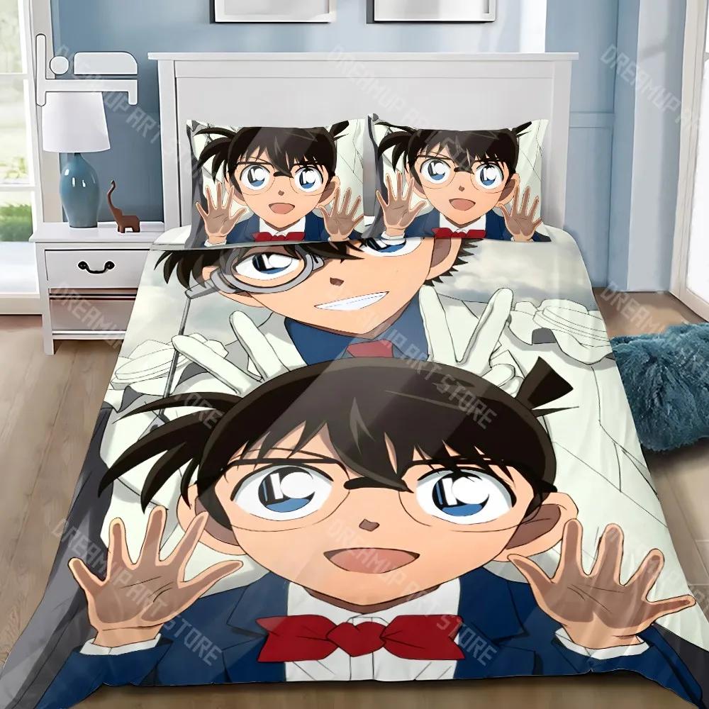 

Аніме Комплект постільної білизни Підодіяльник Наволочка Дорослий Хлопчик Д-Детектив К-Конан Дівчинка Декорація спальні Дитячий Подарунок Односпальний Двоспальний Великий Розмір EU Twin(135x200cm)