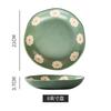 Japanese Vintage Hand Painted Dots Daisy Pottery Deep Plates Creative Moon Star Steak Flat Plate Handmade Salad Dinner Dishes