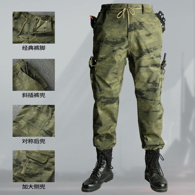 Mens Camo Tactical Workwear Set Outdoor Hiking Camping Durable Rip-Resistant Utility Uniform