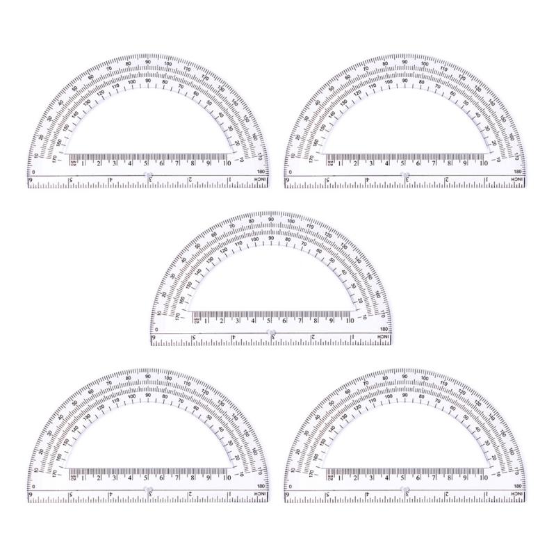 

5PCS Clear Protractor 180 Degrees Protractors Measuring Protractors for Student Drafting Drawing Math Measuring Tool 1 прозрачный