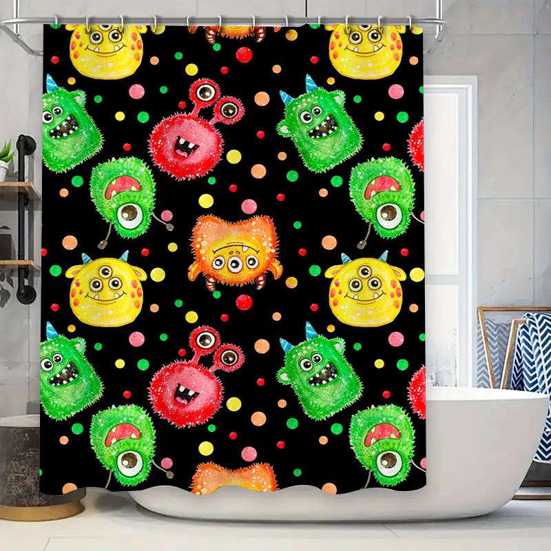 

Bright Blue Flower Shower Curtain Decorative Bath Mat For Home Bathroom With Rod Pocket Shelves Set 72X84 Inches, Green Floral P W60H190(CM)-1 Pcs