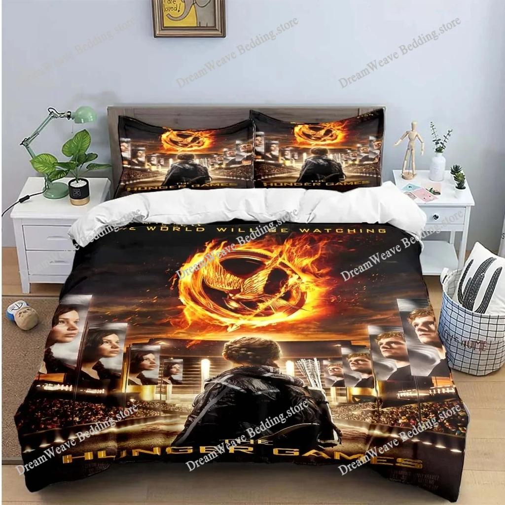 The Hunger Games Fashion Anime 3d Digital Printing Bedding Set Duvet Cover Comforter Bed Youth Kids Girl Boys Gift Home Textiles