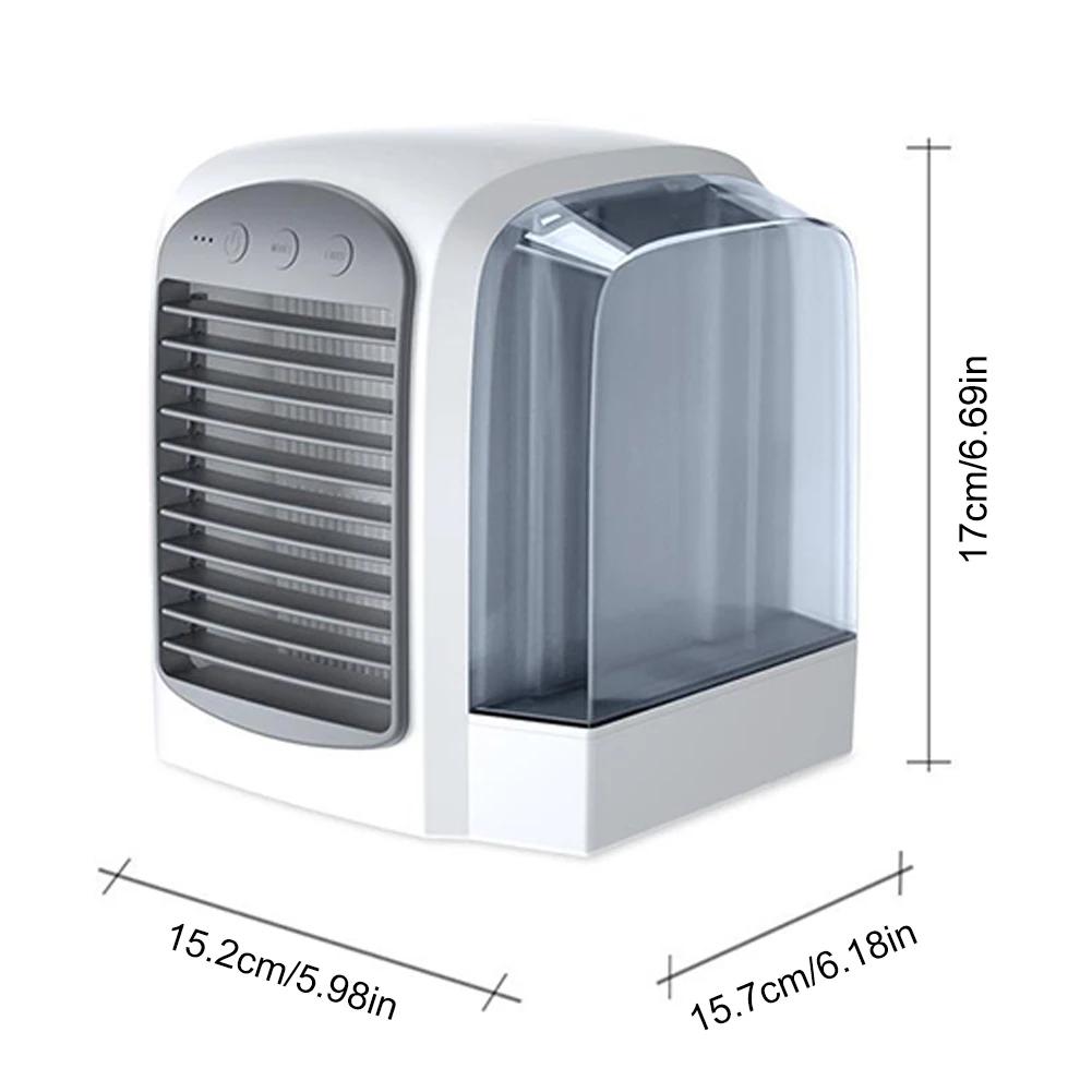

Summer New Water-Cooled Fan Personal Mini Air Cooler Humidifier Portable Air Chiller 3 Gear 380ml Tank for Bedroom Living Room серый