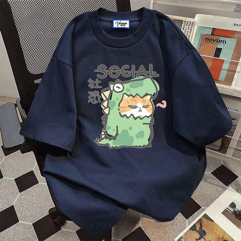 Cartoon Short Sleeve Women's T-Shirt 2025 New Design American Loose Half Sleeve Top