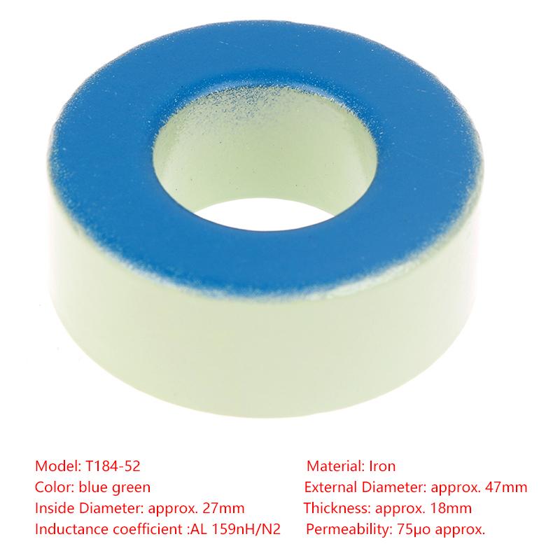 1Pce 47*24*18Mm T184-52 Ferrit Ring Core Für Induktor Blau Grün Eisen Pulver Core