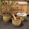 Seagrass & Straw Vase Shaped Baskets – Natural Yellow & Green – Set of 3